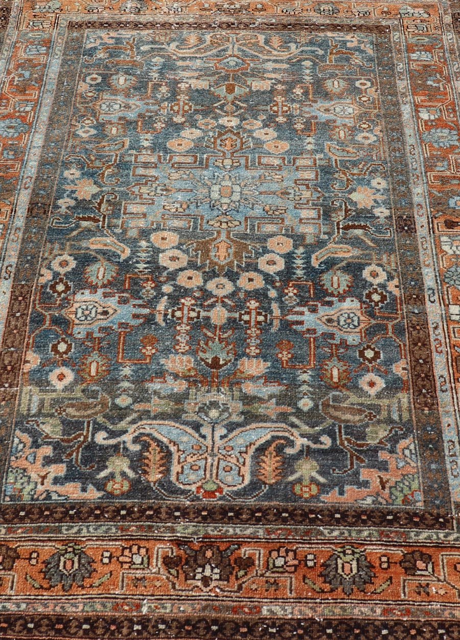 Measures: 4'4 x 6'2 Antique Persian Malayer Rug with All - Over Sub - Geometric Floral Design. Keivan Woven Arts; rug TU - MTU - 4676; country of origin / type: Persian / Malayer, circa 1920. This antique Persian Malayer rug features a layered medal... - Keivan Woven ArtsTU - MTU - 4676 - 22063Rug