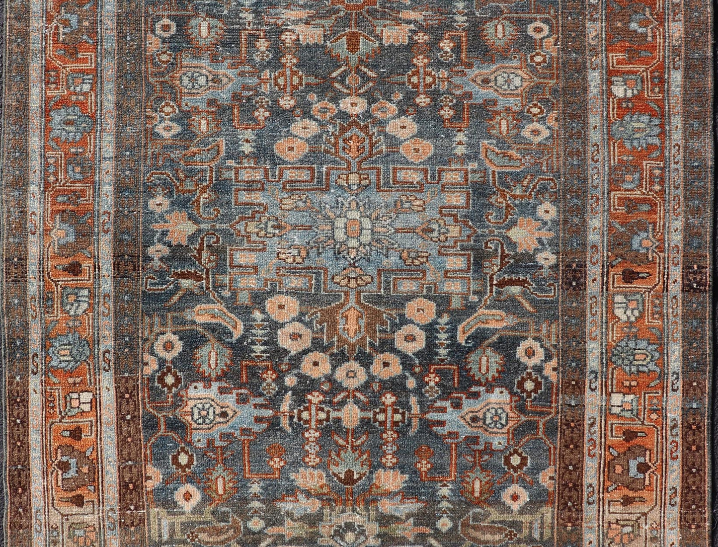 Measures: 4'4 x 6'2 Antique Persian Malayer Rug with All - Over Sub - Geometric Floral Design. Keivan Woven Arts; rug TU - MTU - 4676; country of origin / type: Persian / Malayer, circa 1920. This antique Persian Malayer rug features a layered medal... - Keivan Woven ArtsTU - MTU - 4676 - 22063Rug