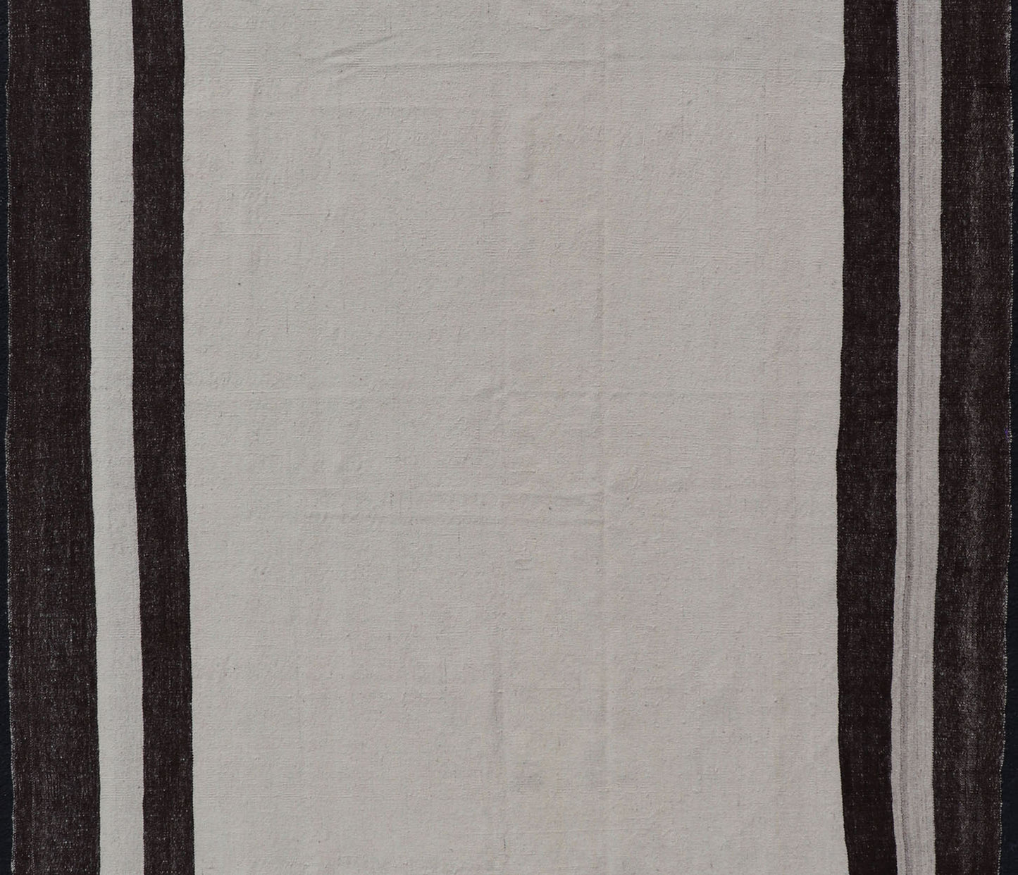 Minimalist Design Off White and Brown Colored Vintage Turkish Kilim Rug. Keivan Woven Arts / rug TU - NED - 1017, country of origin / type: Turkey / Kilim, circa 1950 Measures: 5'7 x 9'1 This mid - century vintage Kilim is set on an off white/... - Keivan Woven ArtsTU - NED - 1017 - 14482Rug