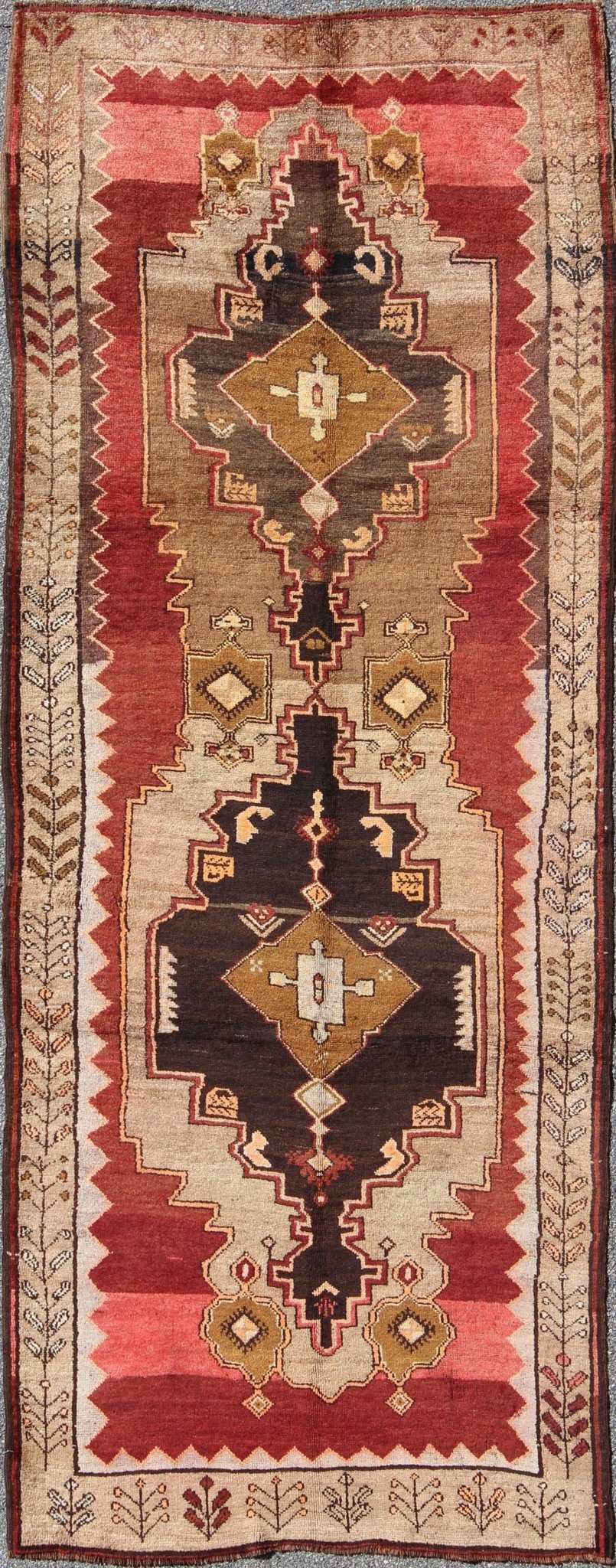Tribal Turkish Rug from Turkey with Colorful Dual Central Medallion Design kwarugs Tribal Turkish Rug from Turkey with Medallion Design rug - tu - trs - 136083 origin/turkey This Turkish gallery rug features a dual central medallion design as w... - Keivan Woven ArtsTU - TRS - 136083 - 4638Rug