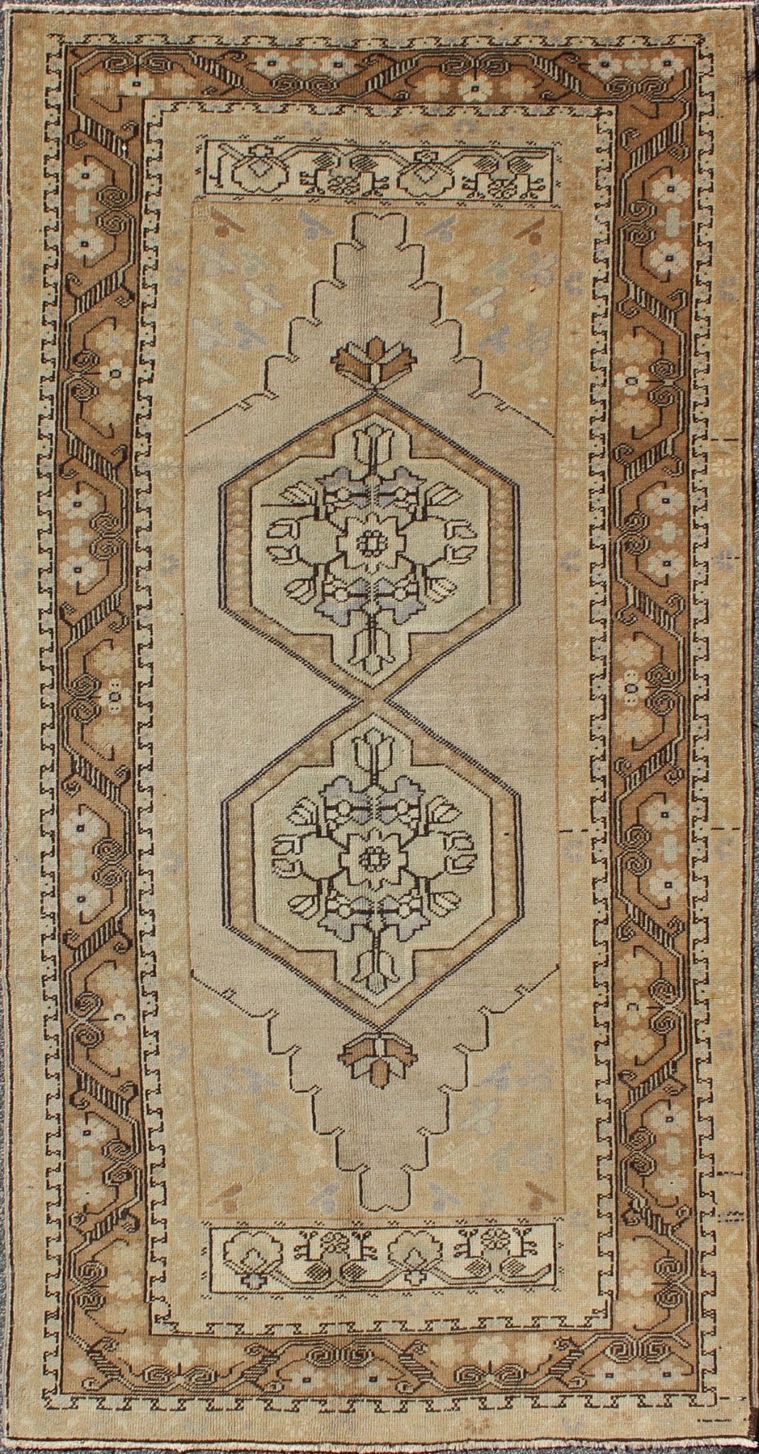 Vintage Turkish Oushak Carpet with Multi - Layered Diamond Medallions in Taupe Oushak Carpet with Multi - Layered Diamond Medallions in Taupe rug/tu - ugu - 136010 origin/turkey This vintage Oushak features a unique blend of colors and an intrica... - Keivan Woven ArtsTU - UGU - 136010 - 4676Rug