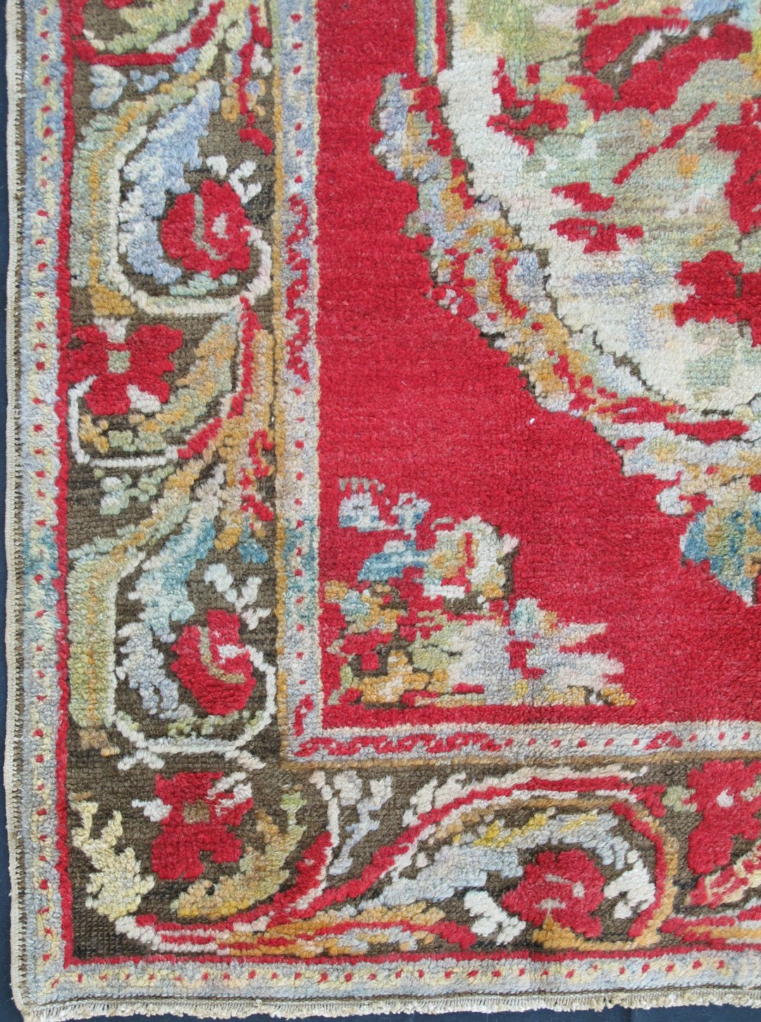 Rich red antique Turkish Oushak runner with three ornate floral medallions Measures: 3'6 x 11' Country of Origin: Turkey; Type: Oushak; Design: Floral Medallion, All - Over; Keivan Woven Arts: rug tu - umi - 1902; Rich red antique Turkish Ousha... - Keivan Woven ArtsTU - UMI - 1902 - 2007Rug