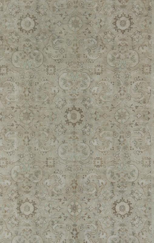 Vintage Earth Tone Oushak Rug in Sand Color Background With All - Over Design. Keivan Woven Arts, Vintage Earth Tone Oushak Rug in Taupe background with All - Over Design, Tu - Vey - 4610, kwarugs. This Turkish Oushak rug features a sand - colored field and... - Keivan Woven ArtsTU - VEY - 4610 - 8098Rug