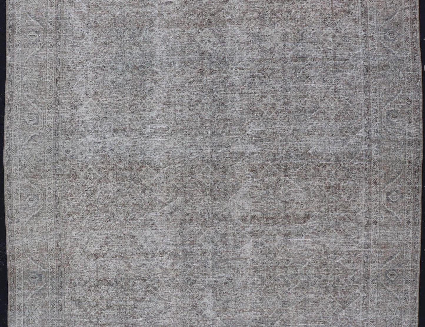 Antique Persian Distressed Mahal Rug in Warm Earthy Tones with All - Over Design. Keivan Woven Arts / rug V21 - 0402, country of origin / type: Iran / Mahal, circa 1920 Measures: 10'4 x 13'3 This beautiful distressed antique Persian Mahal ru... - Keivan Woven ArtsV21 - 0402 - 15548