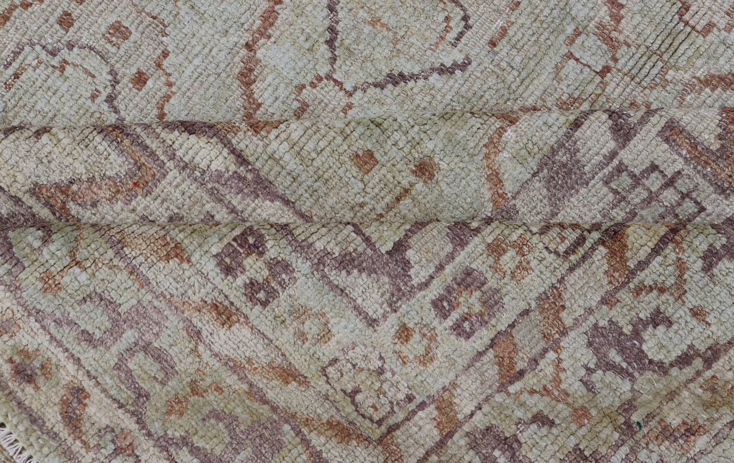 Large Indian Vintage Amritsar in Jade and Bronze This unique piece features many designs, starting from leaflet motifs, encased in the geometric diamonds, to the seemingly endless tiers of borders and bands, each displaying their o... - Keivan Woven ArtsV21 - 1204 - 18407Rug