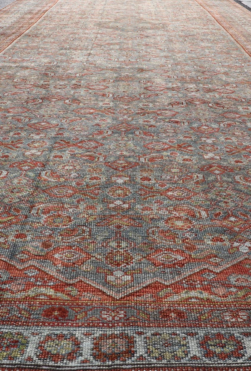 Large Kurdish Antique All Over Design Gallery Runner in Muted Tones Of Blue - Gray. Keivan Woven Arts: rug V21 - 1217 - 15474 Country of Origin: Iran Type: Kurdish Circa 1900 Measures: 7'10 x 22'0 This magnificent Kurdish antique gallery runner has he... - Keivan Woven ArtsV21 - 1217 - 15474 - 18517Rug