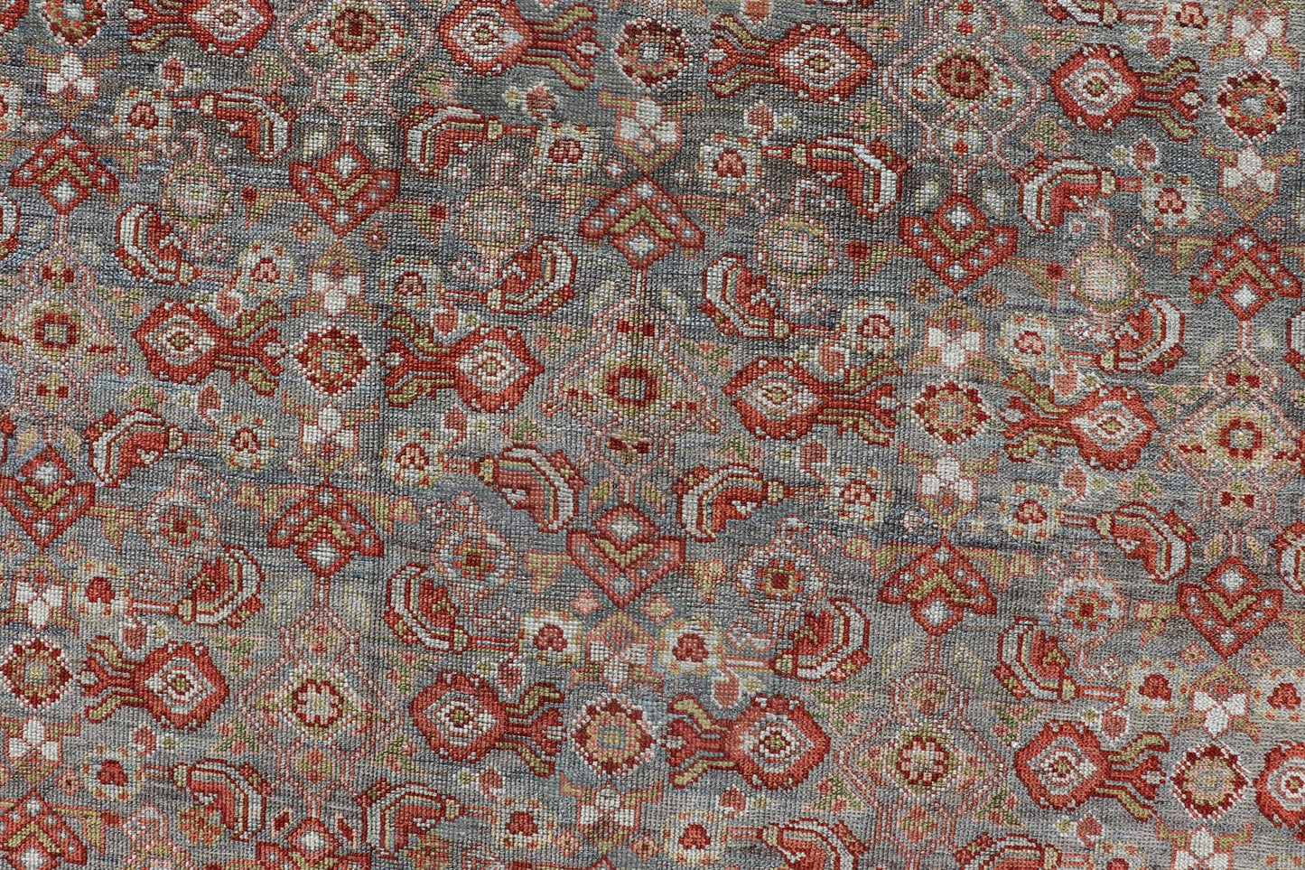 Large Kurdish Antique All Over Design Gallery Runner in Muted Tones Of Blue - Gray. Keivan Woven Arts: rug V21 - 1217 - 15474 Country of Origin: Iran Type: Kurdish Circa 1900 Measures: 7'10 x 22'0 This magnificent Kurdish antique gallery runner has he... - Keivan Woven ArtsV21 - 1217 - 15474 - 18517Rug