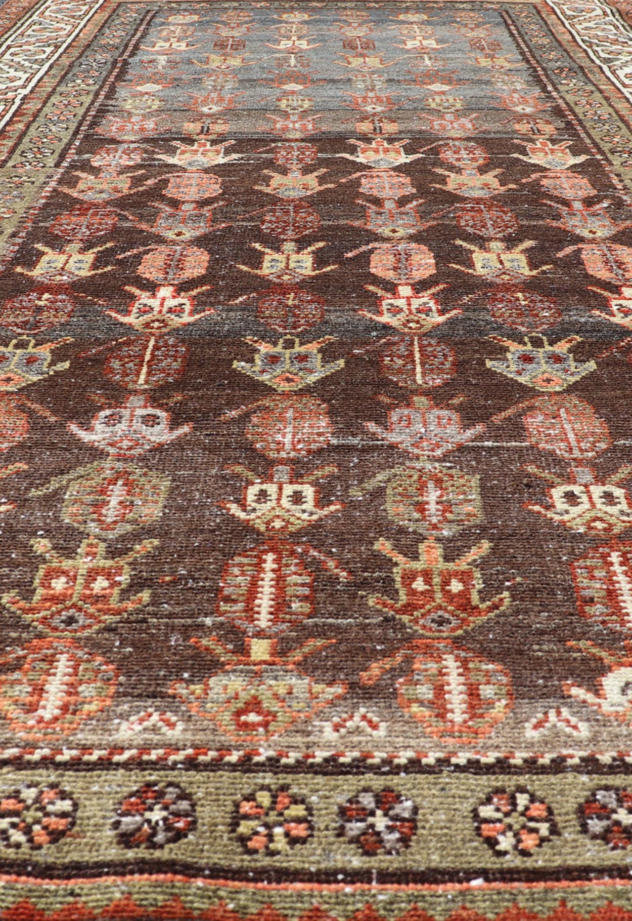 Antique Persian Hamadan Rug in Wool with All - Over Sub - Geometric Tribal Design. Keivan Woven Arts; rug W22 - 0101, country of origin / type: Iran / Hamadan, circa 1920. Measures: 3'7 x 7'3 This antique Persian Hamadan rug has been hand - knotted in w... - Keivan Woven ArtsW22 - 0101 - 18571Rug