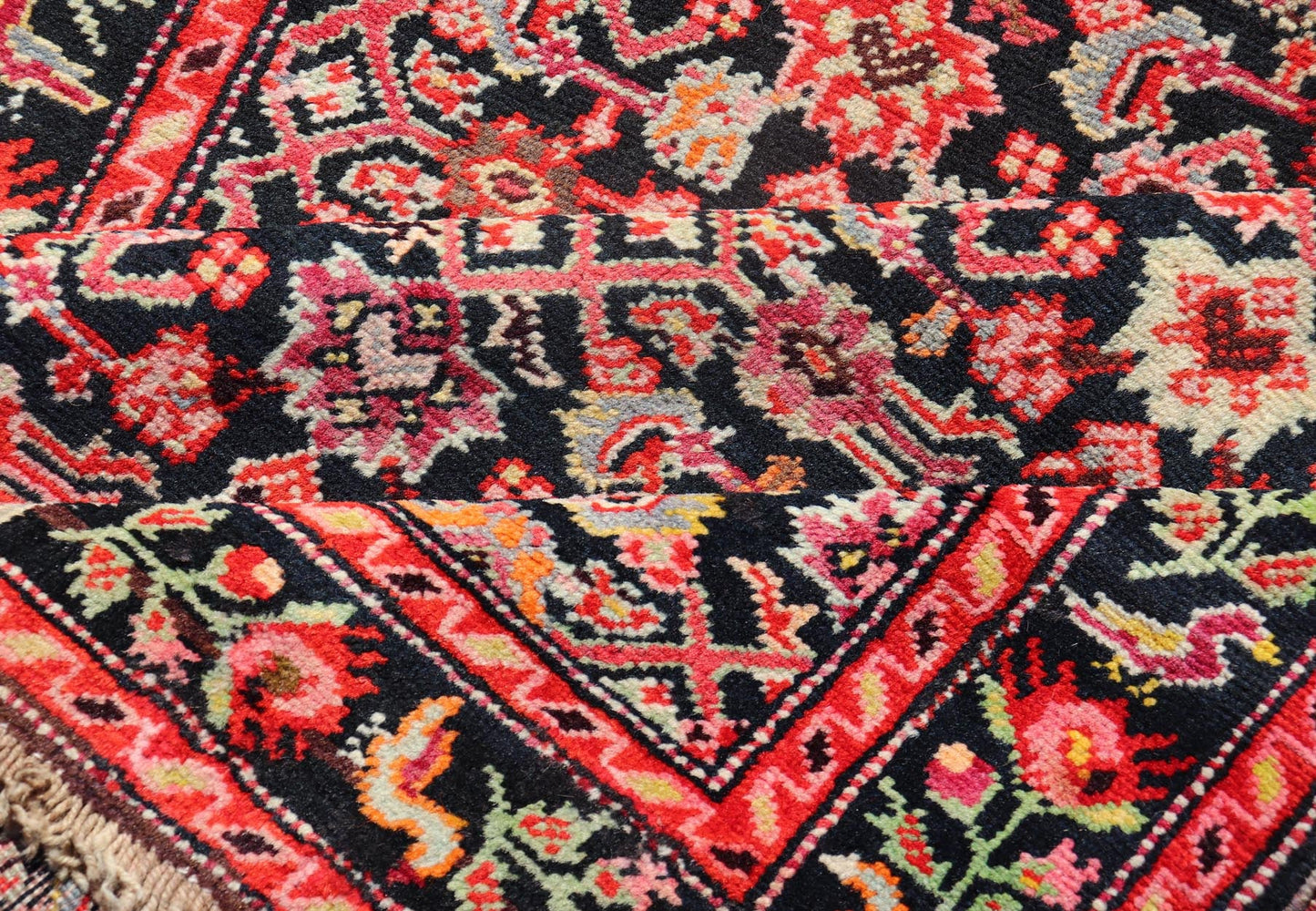 Colorful Jewel - Toned Antique Caucasian Karabagh Runner with All - Over Herati design Background and rose border. Caucasian runner, antique runner, antique Caucasian runner, antique Karabagh runner. Colorful jewel - toned antique Caucasian Karabagh ... - Keivan Woven ArtsW22 - 0201 - 19082Rug