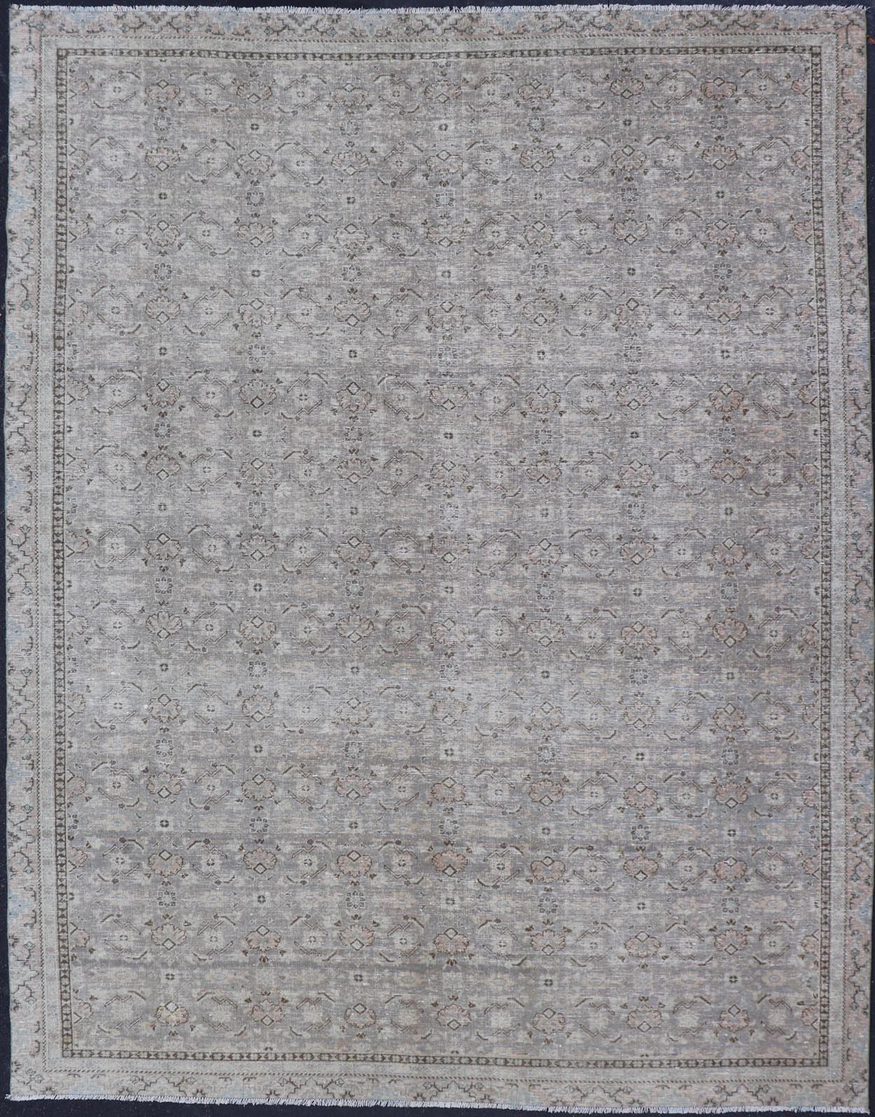 Antique Persian Tabriz Rug in All - Over Herati in Shades of Lavender and Tan. Keivan Woven Arts/ rug W22 - 0602 - A, country of origin / type: Iran/ Tabriz, circa 1930. Measures: 8'6 x 11'8 This fine Tabriz rug features an intricate and detailed bord... - Keivan Woven ArtsW22 - 0602 - A - 24898Rug