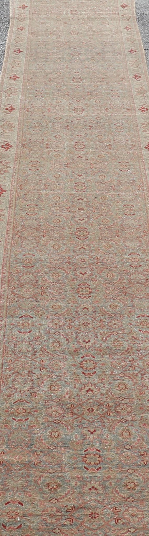 Long Persian Tabriz Runner with Sophisticated Design Keivan Woven Arts. Rug/W22 - 1006, origin/ Persian Antique Tabriz Runner. Measures: 2'7 x 20'6 This antique Persian runner with a sophisticated design features a unique color combination wi... - Keivan Woven ArtsW22 - 1006 - 22404Rug