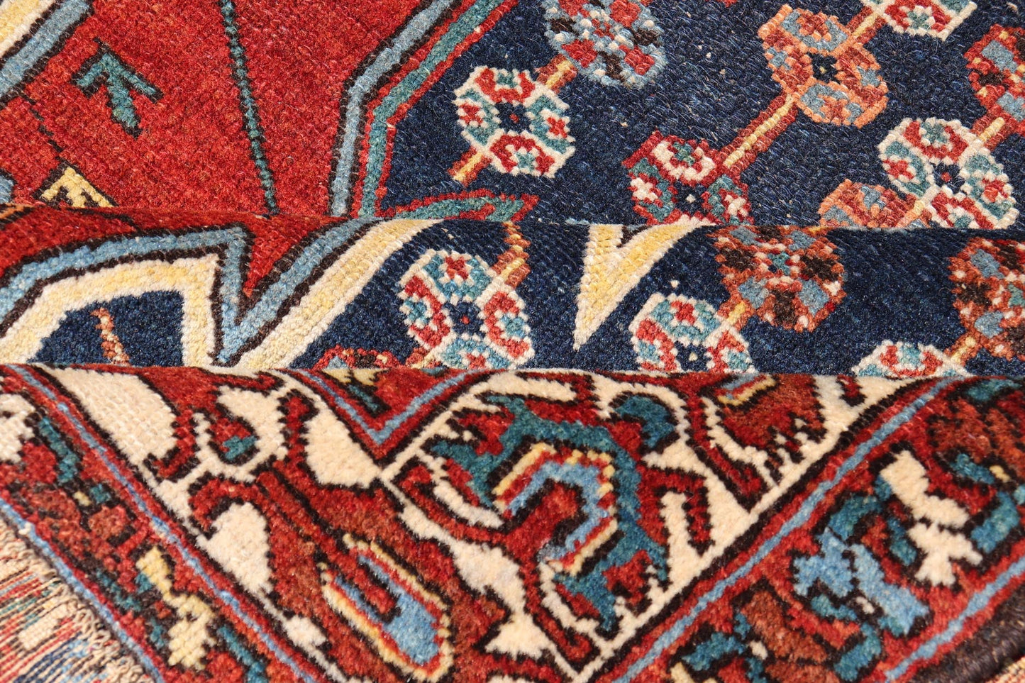 Antique Persian Malayer Rug with Medallion and Geometric Design in Multicolor. Keivan Woven Arts / rug X23 - 0111, country of origin / type: Iran / Malayer, circa 1900. Measures: 4'7 x 6'4 This Antique Malayer rug hailing from Persia features a la... - Keivan Woven ArtsX23 - 0111 - 22836Rug