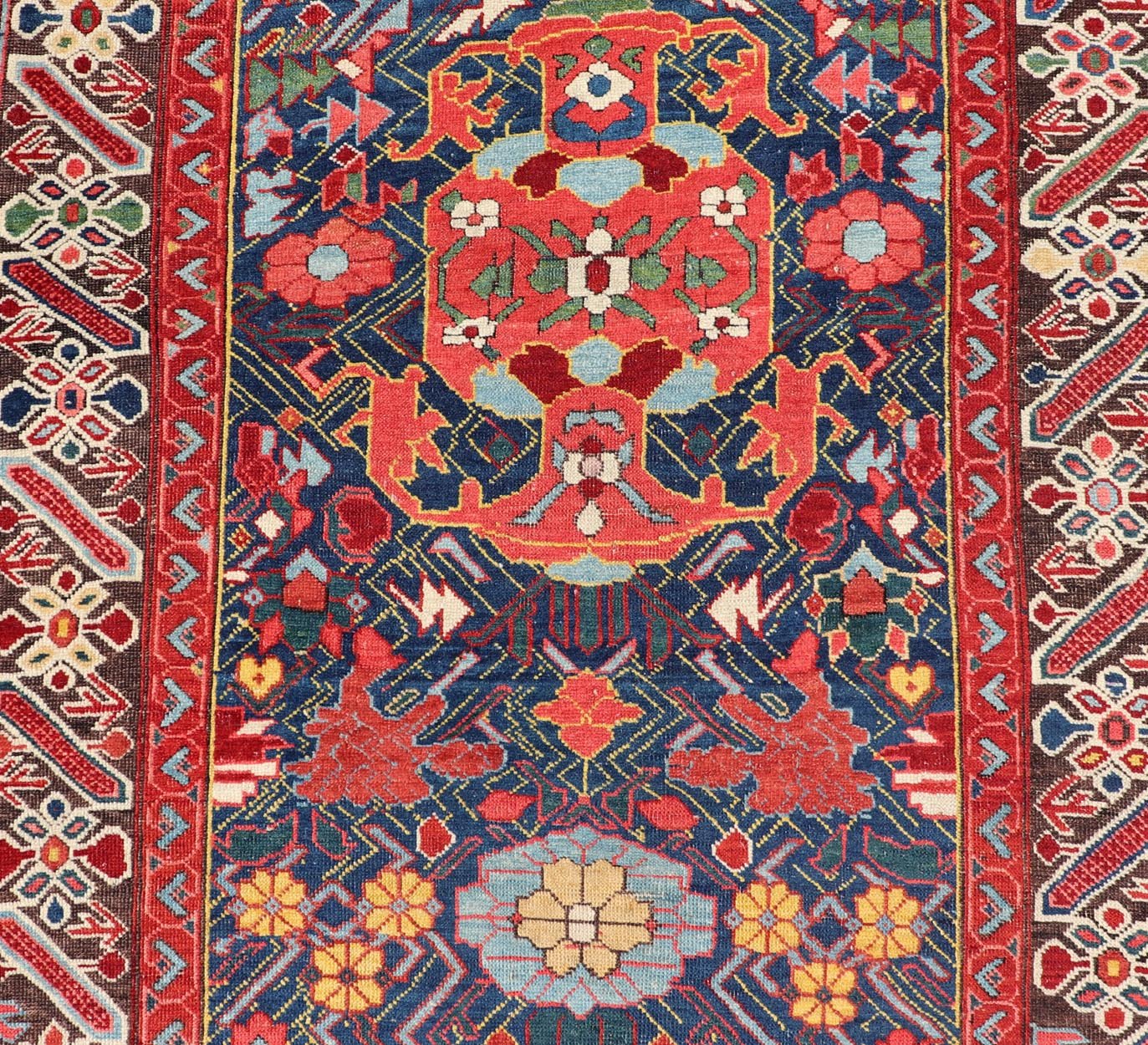 Antique Caucasian Kuba Runner with Intricate and Complex Design.Keivan Woven Arts, rug X23 - 0308 - 139, country of origin / type: Caucasus / Kuba, circa 1850 Measures: 3'7 x 11'3 Antique Caucasian Kuba Rug with Intricate and Complex Design.This beau... - Keivan Woven ArtsX23 - 0308 - 139 - 23553