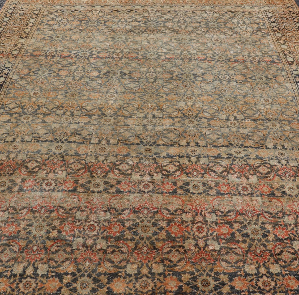 Keivan Woven Arts Antique Persian Yazd Rug with Floral - Geometric Design. rug X23 - 0902, Keivan Woven Arts / country of origin / type: Iran / Yazd, circa 1910 Measures: 9'6 x 13'10 This antique Persian Yazd carpet (circa 1910) features a refin... - Keivan Woven ArtsX23 - 0902 - 25098Rug