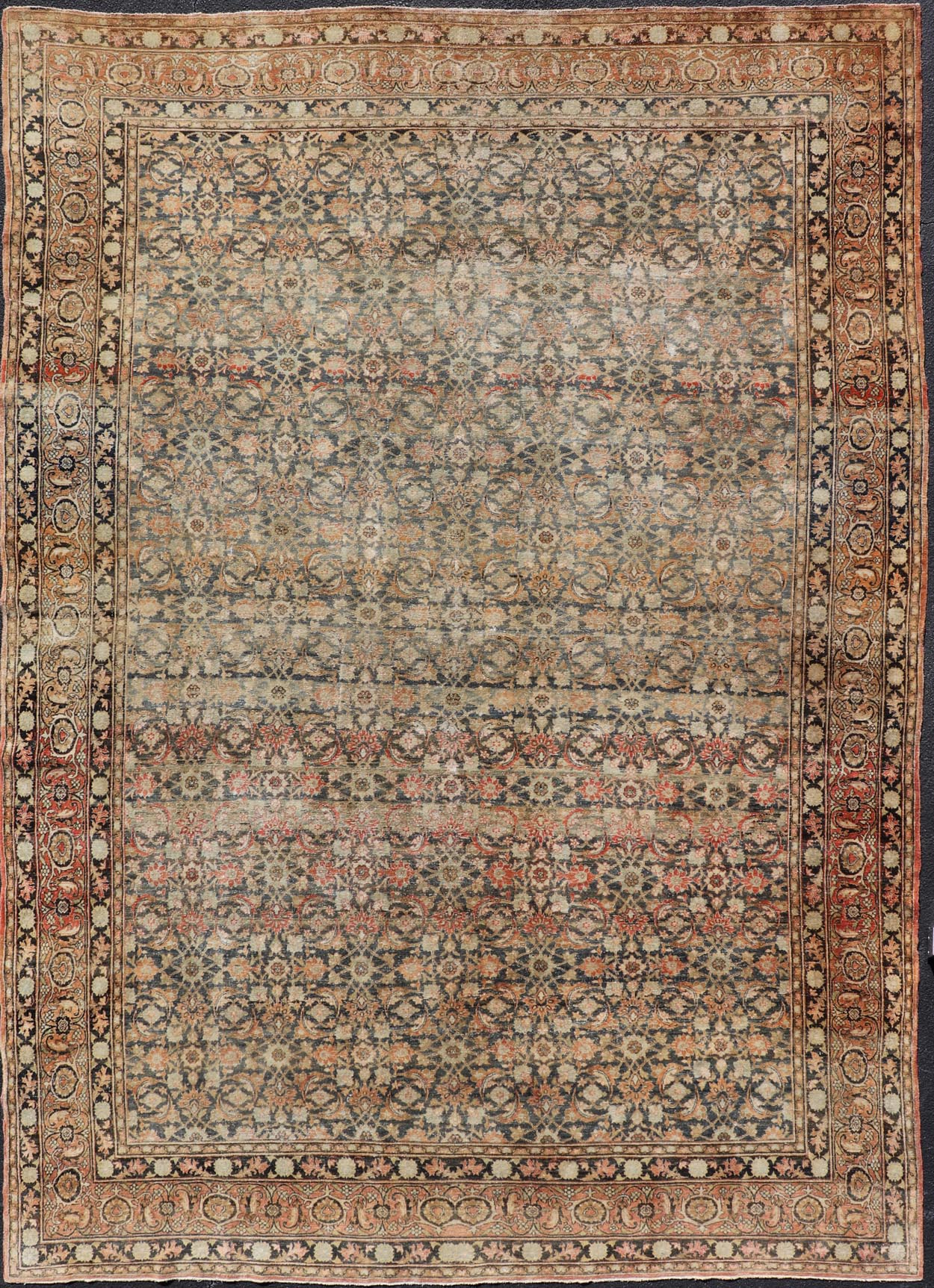 Keivan Woven Arts Antique Persian Yazd Rug with Floral - Geometric Design. rug X23 - 0902, Keivan Woven Arts / country of origin / type: Iran / Yazd, circa 1910 Measures: 9'6 x 13'10 This antique Persian Yazd carpet (circa 1910) features a refin... - Keivan Woven ArtsX23 - 0902 - 25098Rug