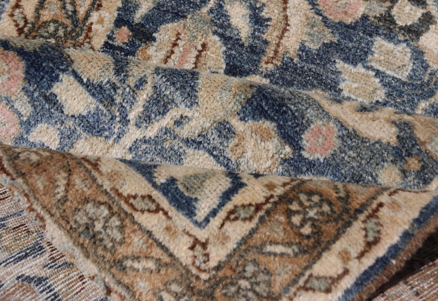 Measures: 2'3 x 3'9 Blue Oriental Floral Area Rug with Beige and Blue by Keivan Woven Arts. Rug/ X23 - 1107 / Iran, early 20th Century, hand knotted rug. This image depicts a beautiful rectangular area rug featuring a traditional oriental design.... - Keivan Woven ArtsX23 - 1107 - 27397Rug