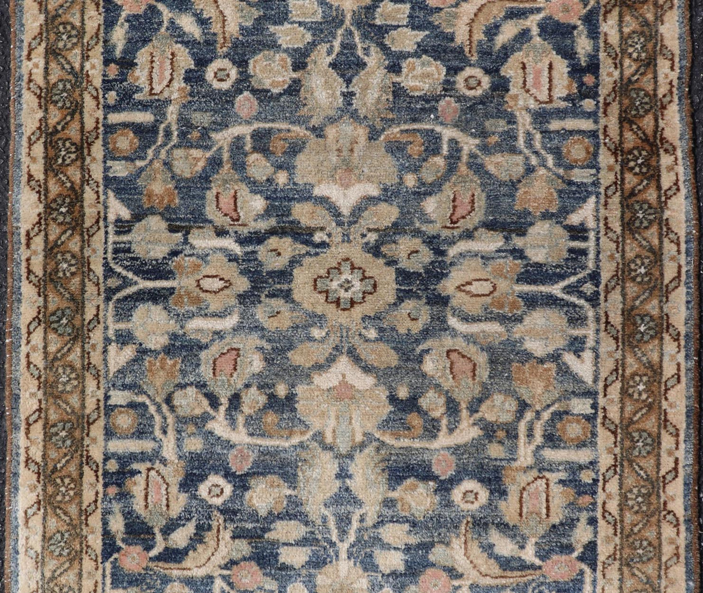 Measures: 2'3 x 3'9 Blue Oriental Floral Area Rug with Beige and Blue by Keivan Woven Arts. Rug/ X23 - 1107 / Iran, early 20th Century, hand knotted rug. This image depicts a beautiful rectangular area rug featuring a traditional oriental design.... - Keivan Woven ArtsX23 - 1107 - 27397Rug