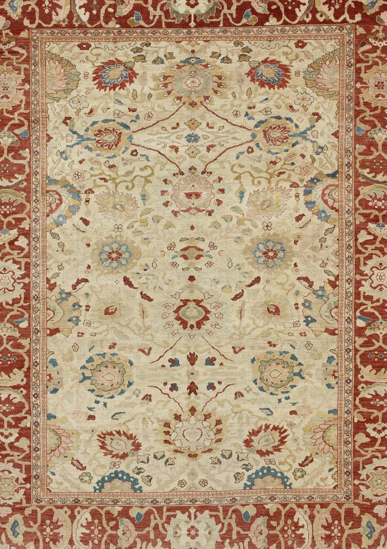 Vintage Persian Sultanabad Rug, country of origin / type: Iran / Sultanabad, circa Late - 20th Century. Measures: 11'1 x 14'6. This beautiful and large vintage Persian Sultanabad rug displays a gorgeous, all - over sub - geometric design paire... - Keivan Woven ArtsZI - 5019 - 1189Rug