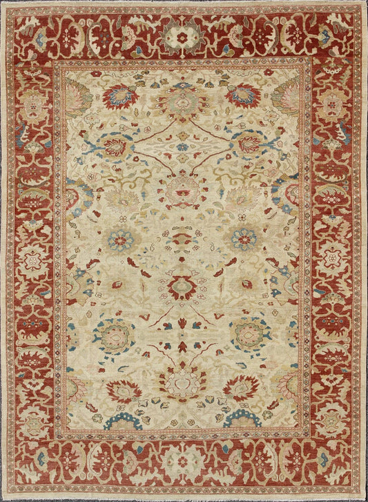 Vintage Persian Sultanabad Rug, country of origin / type: Iran / Sultanabad, circa Late - 20th Century. Measures: 11'1 x 14'6. This beautiful and large vintage Persian Sultanabad rug displays a gorgeous, all - over sub - geometric design paire... - Keivan Woven ArtsZI - 5019 - 12978Rug