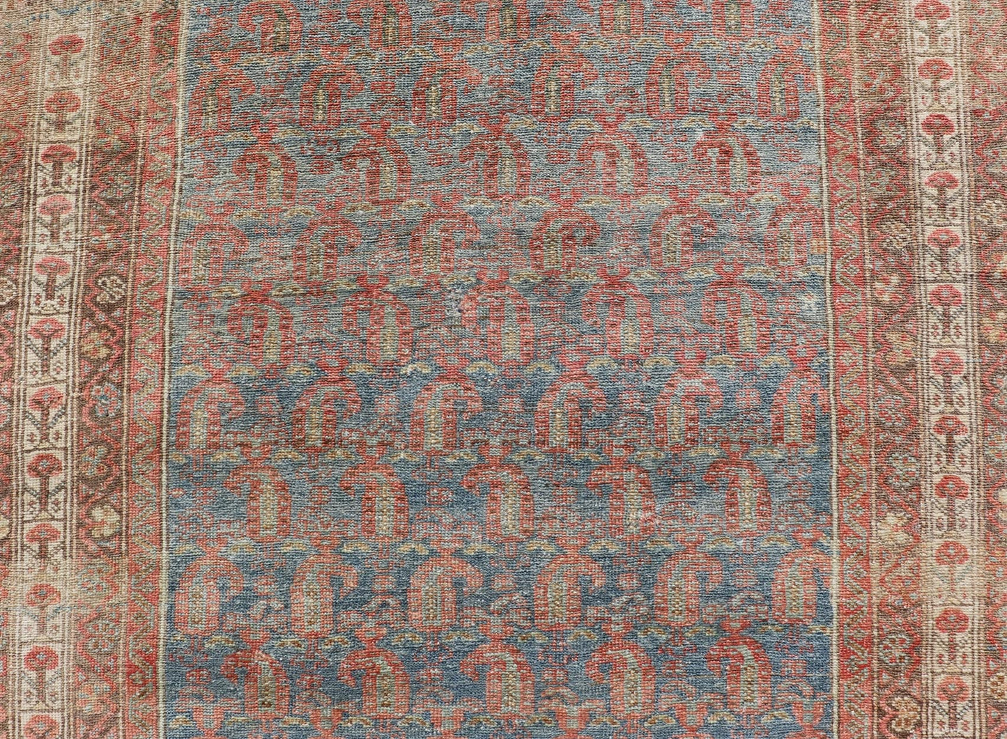 Antique Distressed Persian Gallery Runner. Antique Distressed Persian Mahal Gallery Runner in Wool with All - Over Design. distressed Persia rug. Keivan Woven Arts/ rug/ ZIR - 54 - KV - 01, country of origin / type: Iran / Mahal, circa 1910. Measures: 3... - Keivan Woven ArtsZIR - 54 - KV - 01 - 15000Rug