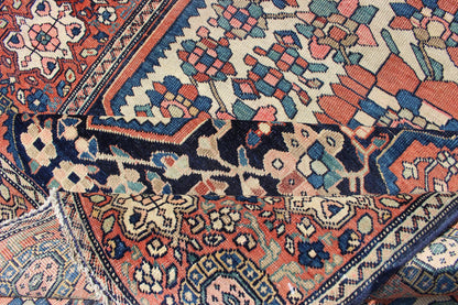 Antique Sarouk Farahan Rug with Branching Floral, Sub - Geometric Motifs This exquisite antique Farahan carpet bears an oversized central medallion and branching floral motifs. Alternating sub - geometric motifs compose the surrounding border. The p... - Keivan Woven Arts10 - 81112 - 1072Rug