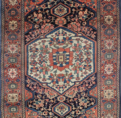 Antique Sarouk Farahan Rug with Branching Floral, Sub - Geometric Motifs This exquisite antique Farahan carpet bears an oversized central medallion and branching floral motifs. Alternating sub - geometric motifs compose the surrounding border. The p... - Keivan Woven Arts10 - 81112 - 1072Rug