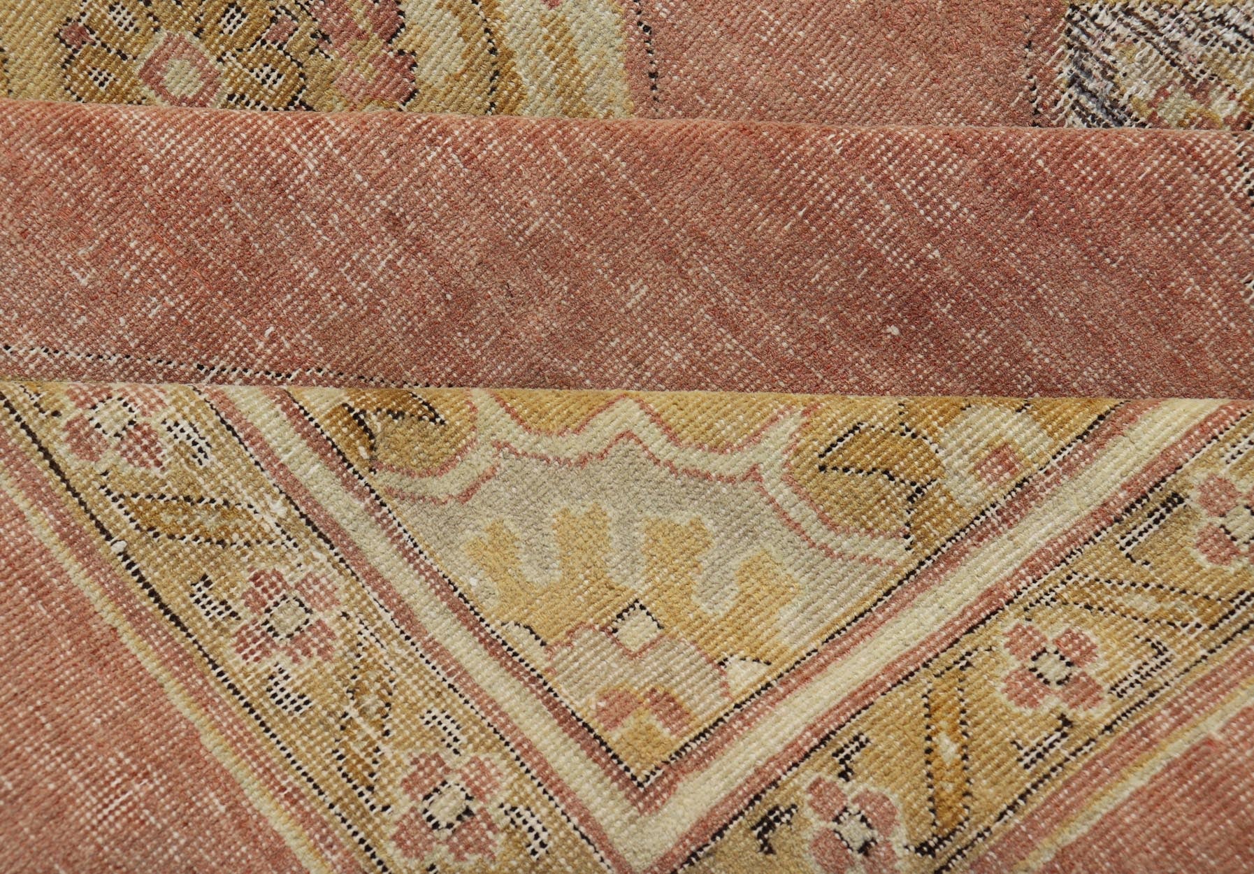 Antique Indian Agra Rug in Acidic Yellow Green, Pink and Ivory Antique Hand Knotted Indian Amritsar rug in acidic yellow green, pink, ivory and blue highlights. rug / 10 - 91003. 1890 circa Keivan Woven Arts/ Antique Amritsar, Antique Agra. ... - Keivan Woven Arts10 - 91003 - 2647Rug