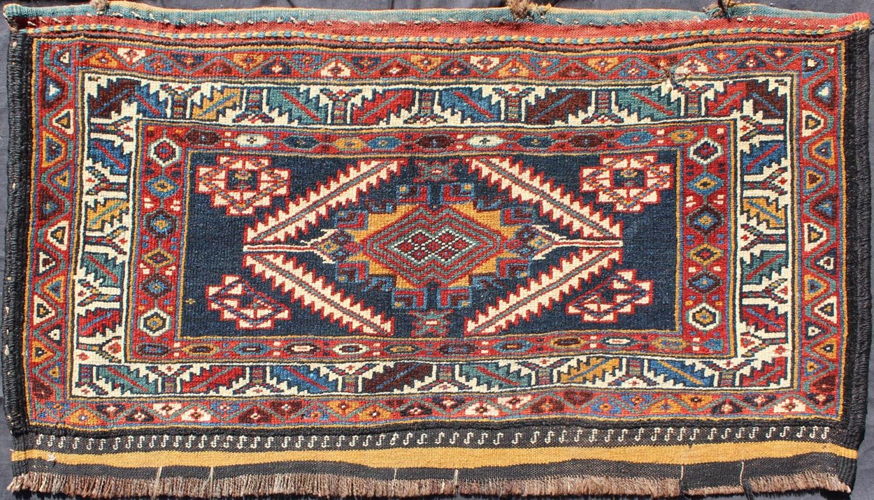 Small Antique Turkestanian Yomud Rug with Tribal Diamond Medallion Design, rug 10 - ke - 1000, country of origin / type: Turkestan / Yomud, circa 1870s This small antique Yomud rug is unique in its central medallion design. A diamond - shaped medallio... - Keivan Woven Arts10 - KE - 1000 - 1181Rug