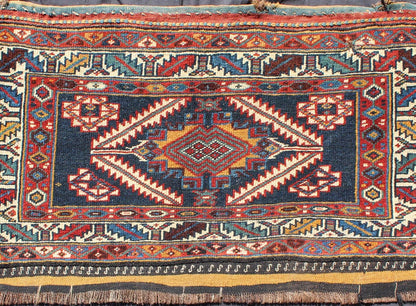 Small Antique Turkestanian Yomud Rug with Tribal Diamond Medallion Design, rug 10 - ke - 1000, country of origin / type: Turkestan / Yomud, circa 1870s This small antique Yomud rug is unique in its central medallion design. A diamond - shaped medallio... - Keivan Woven Arts10 - KE - 1000 - 1181Rug