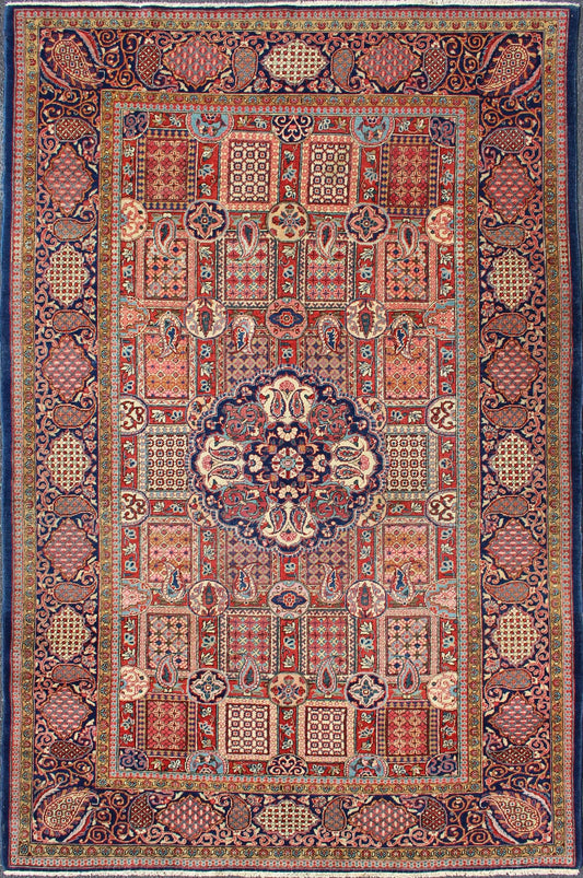 Antique Kashan Rug This finely woven area - size kurk dabir Kashan antique Persian rug creates a sense of great harmony and inspiration through its use of an elaborate vase design overflowing with finely detailed flowers. The piece boasts a joyous... - Keivan Woven Arts10 - KE - 306 - 227Rugs
