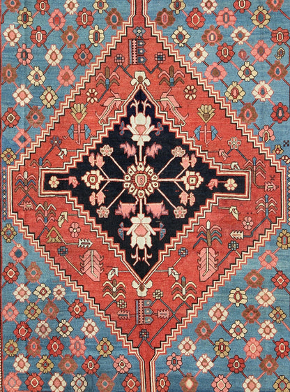 Antique Persian Bakhshaish Carpet with a Unique Geometric Medallion and Design, 10 - KE - 319, late 19 Century Persian Bakhshaish Crafted in northwest Persia of Azerbijan district, this superb antique Bakshaish rug contains the best features of these pr... - Keivan Woven Arts10 - KE - 319 - 717Rug