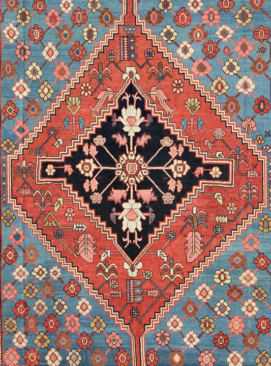 Antique Persian Bakhshaish Carpet with a Unique Geometric Medallion and Design, 10 - KE - 319, late 19 Century Persian Bakhshaish Crafted in northwest Persia of Azerbijan district, this superb antique Bakshaish rug contains the best features of these pr... - Keivan Woven Arts10 - KE - 319 - 717Rug