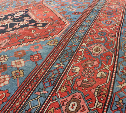 Antique Persian Bakhshaish Carpet with a Unique Geometric Medallion and Design, 10 - KE - 319, late 19 Century Persian Bakhshaish Crafted in northwest Persia of Azerbijan district, this superb antique Bakshaish rug contains the best features of these pr... - Keivan Woven Arts10 - KE - 319 - 717Rug