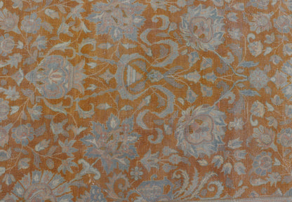 Antique Indian Amritsar Rug in Light Orange/Saffron, Pink, Light Blue & Green. Keivan Woven Arts / Rug/11 - 20210 country of origin / type: India / Amritsar, circa 1910. Measures: 9'10 x 13'3 The soft orange, light pink, light blue, yellow,... - Keivan Woven Arts11 - 20210 - 8656Rug