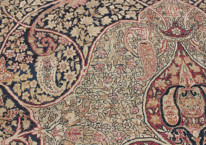 Antique 19th Century Persian Lavar Kerman Rug With Floral Medallion With Pink.Antique 19th Century Persian Lavar Kerman Rug With Floral Medallion With Pink. Keivan Woven Arts/ rug 11 - 20916, country of origin / type: Persia/Iran / Lavar Kerman/Ravar Ker... - Keivan Woven Arts11 - 20916 - 433Rug