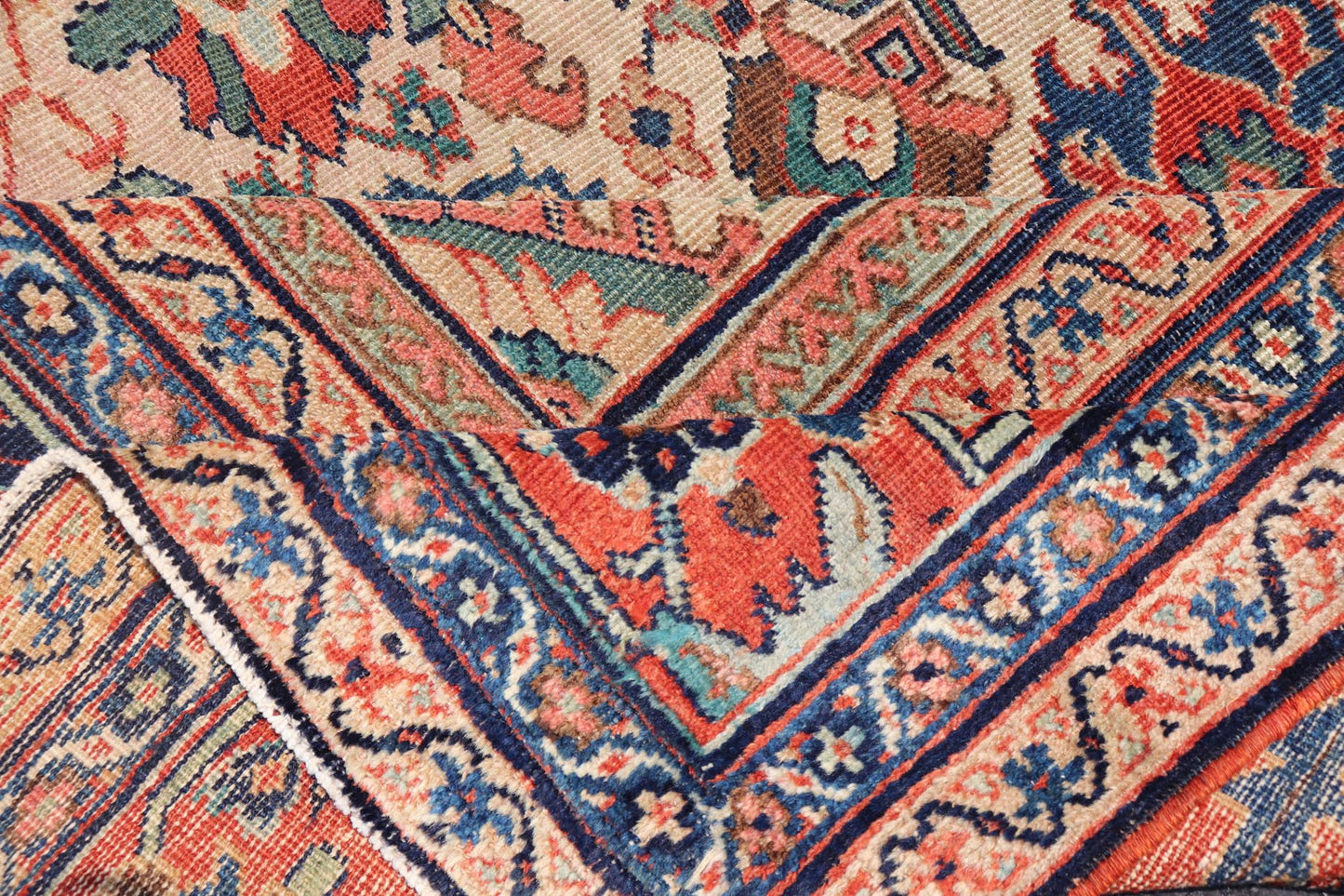 Antique Persian Sultanabad Rug with All Over Sub Geometric Design On Ivory Field. Keivan Woven Arts / Rug/ 11 - 90110, country of origin / type: Iran / Sultanabad, circa 1880. This splendid antique Sultanabad Ziegler rug was handwoven during the later ha... - Keivan Woven Arts11 - 90110 - 591Rug