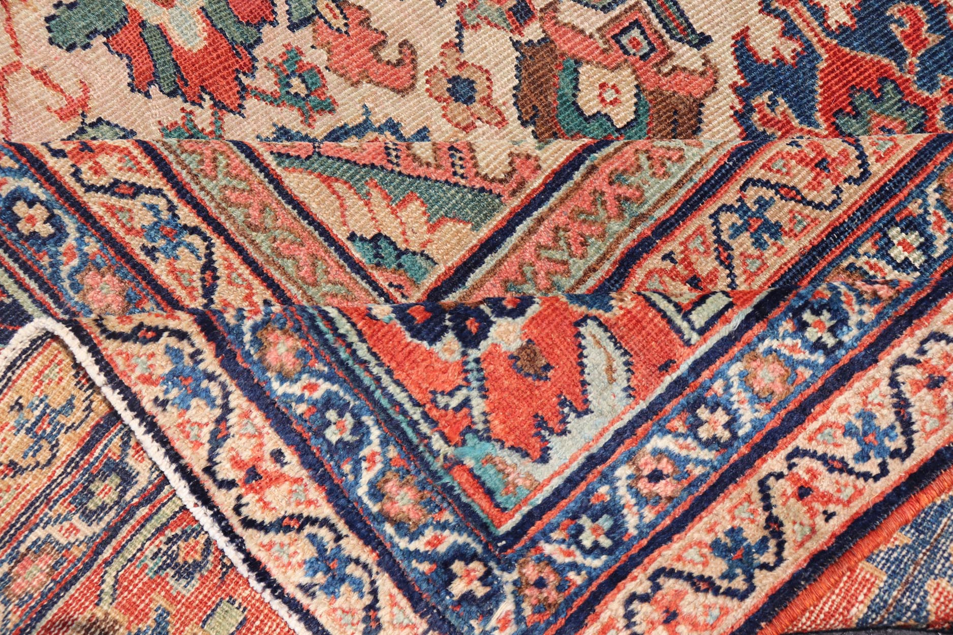 Antique Persian Sultanabad Rug with All Over Sub Geometric Design On Ivory Field. Keivan Woven Arts / Rug/ 11 - 90110, country of origin / type: Iran / Sultanabad, circa 1880. This splendid antique Sultanabad Ziegler rug was handwoven during the later ha... - Keivan Woven Arts11 - 90110 - 591Rug