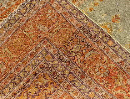 Antique Turkish Sivas Carpet with Prayer Design in Light Silver and Copper Antique Turkish Sivas Carpet With Prayer Design in Light Blue - Gray and Copper. Turkish Sivas Antique with Prayer Design. Keivan Woven Arts / rug/ 13 - 0303 origin/turkey Ea... - Keivan Woven Arts13 - 0303 - 5130Rug