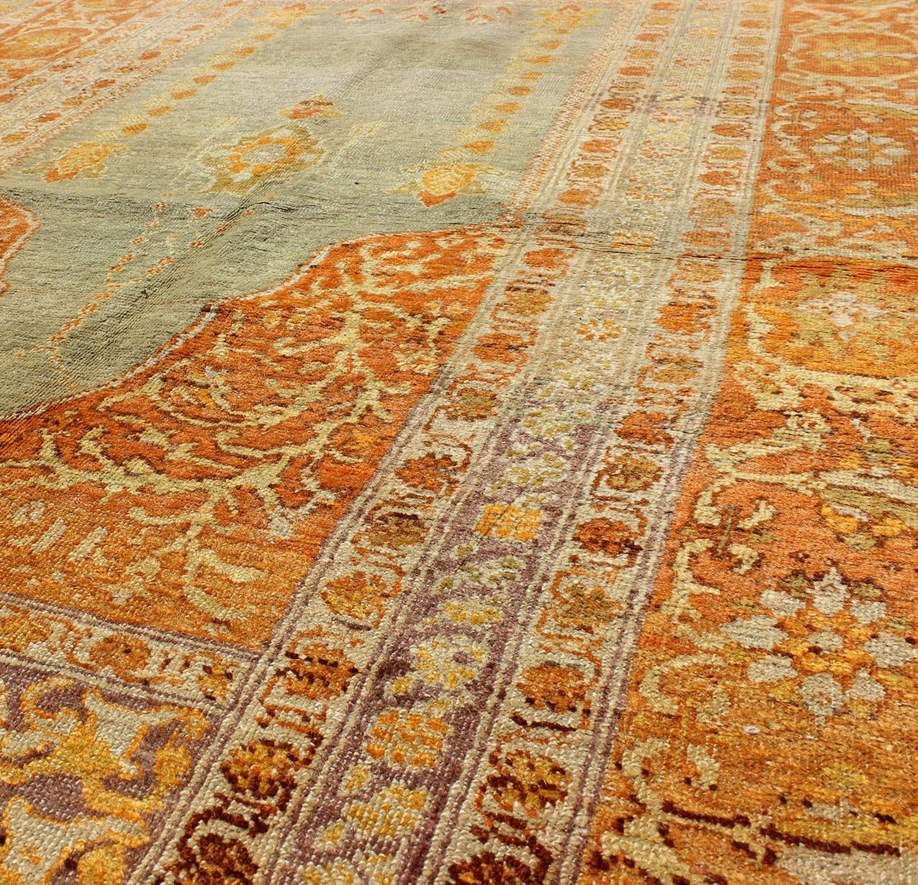 Antique Turkish Sivas Carpet with Prayer Design in Light Silver and Copper Antique Turkish Sivas Carpet With Prayer Design in Light Blue - Gray and Copper. Turkish Sivas Antique with Prayer Design. Keivan Woven Arts / rug/ 13 - 0303 origin/turkey Ea... - Keivan Woven Arts13 - 0303 - 5130Rug