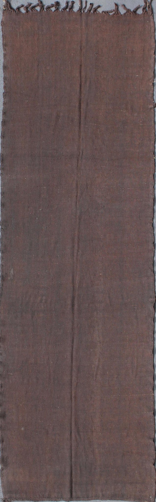 Very Long and Wide Moroccan Kilim Gallery Runner in Solid Brown Moroccan Kilim Runner with Fringe Detail, Keivan Woven Arts / rug 13 - 0402, country of origin / type: Morocco / Moroccan, circa Mid - 20th century. Measures: 6'1 x 20'4. ... - Keivan Woven Arts13 - 0402 - 4188Rug