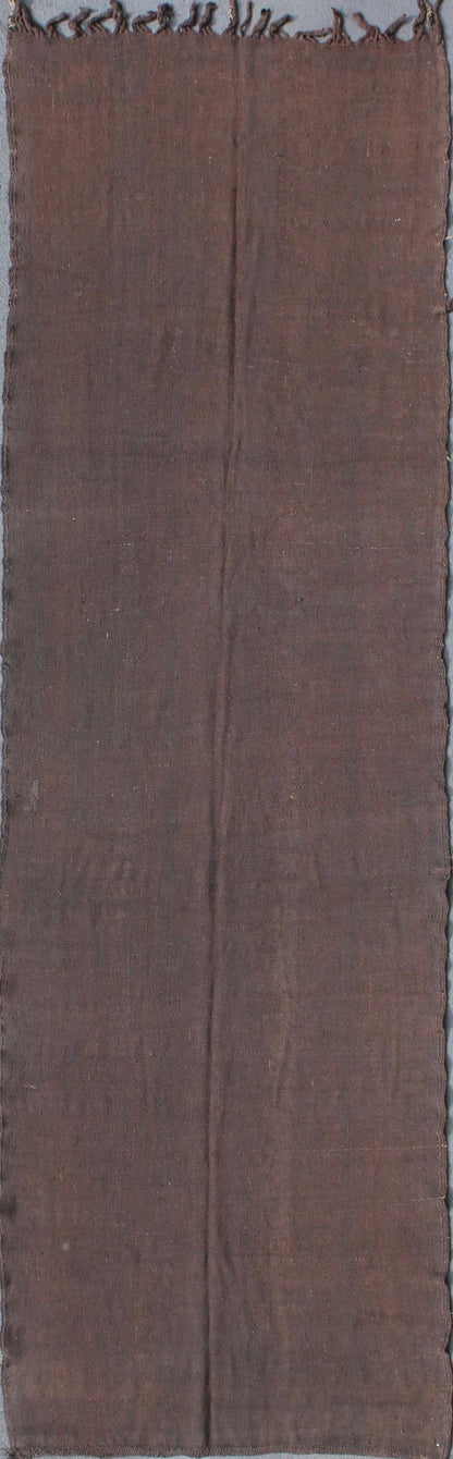 Very Long and Wide Moroccan Kilim Gallery Runner in Solid Brown Moroccan Kilim Runner with Fringe Detail, Keivan Woven Arts / rug 13 - 0402, country of origin / type: Morocco / Moroccan, circa Mid - 20th century. Measures: 6'1 x 20'4. ... - Keivan Woven Arts13 - 0402 - 4188Rug