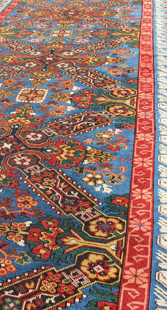 A Rare Antique Seychour Caucasian Runner in Beautiful Multi Colors Measures: 3'5 x 9'2. This 19th Century Caucasian Seychour runner represents the Caucasian weaving at its best. The amazingly beautiful colors and the composition of them shows an... - Keivan Woven Arts13 - 0504 - 4206Rug