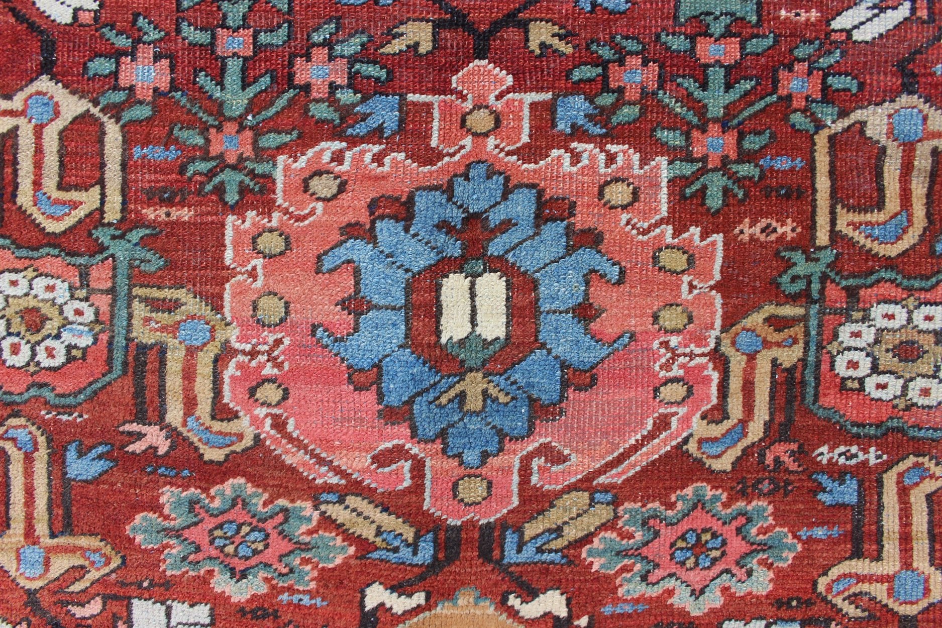 Keivan Woven Arts, Antique Hand Knotted Persian All - Over Serapi - Heriz Rug with Geometric Design Antique Persian all - over Serapi - Heriz rug with all - over geometric design. Keivan Woven Arts / Rug / 13 - 0509, country of origin / type: Iran /Sera... - Keivan Woven Arts13 - 0509 - 4220Rug