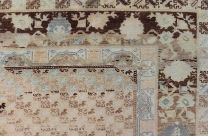 Large Vintage Moroccan Rug with Star Medallion in Light Green, Vintage large Moroccan Rug with Star Medallion in Light Green, large vintage Moroccan Green and brown color Large Vintage Moroccan Rug with Star Medallion. Large vintage Moroccan r... - Keivan Woven Arts13 - 0513 - 4232Rug