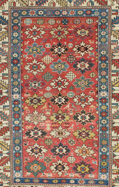 Antique Caucasian Shirvan Rug with All - Over Blossom Pattern & Vibrant Colors. Keivan Woven Arts / rug 13 - 0514, country of origin / type: Caucus / Shirvan, circa 1900. Measures: 3'11 x 5'9 This colorful blossom Shirvan carpet from the late 19th c... - Keivan Woven Arts13 - 0514 - 4238Rug