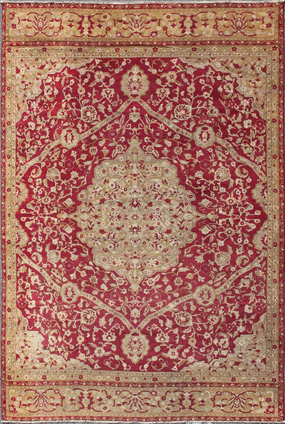 Large Antique Agra Carpet with Floral Design in Tones of Red, Taupe and light Green Large Antique Agra Carpet with Floral Design. Keivan Woven Arts / rug /13 - 0603, country of origin / type: Iran / Sultanabad , circa 1890. Measures: 13' x... - Keivan Woven Arts13 - 0603 - 4288Rug