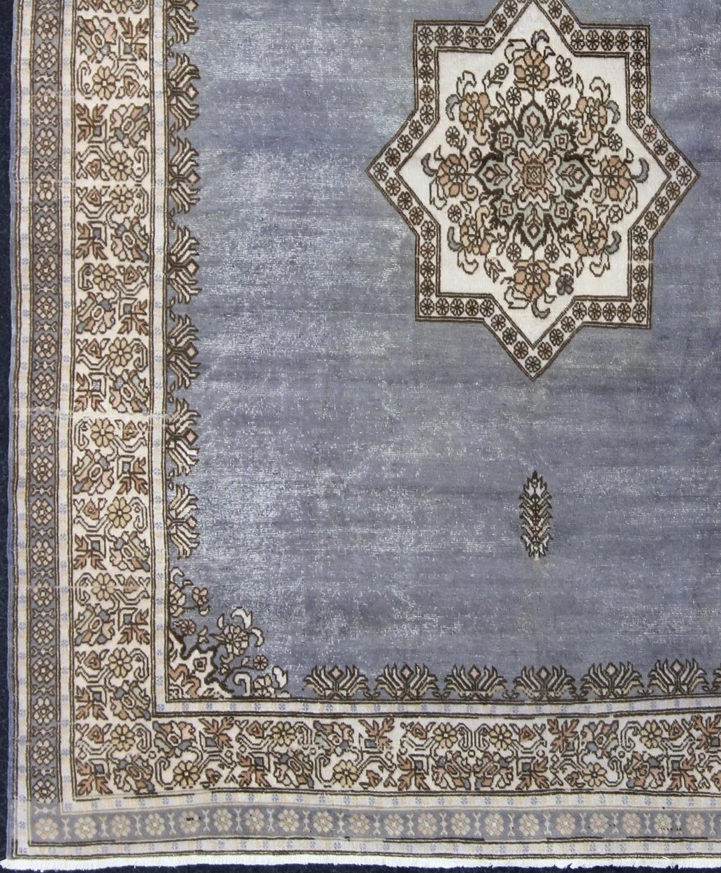 Elegant Vintage Moroccan Rug in Blue, Grayish - Blue Traditional Medallion Design Grayish - blue traditional Medallion design Moroccan rug. Keivan Woven Arts / rug 13 - 0607 / country of origin / type: Morocco / Tribal, circa 1960 This Moroccan... - Keivan Woven Arts13 - 0607 - 4306Rug