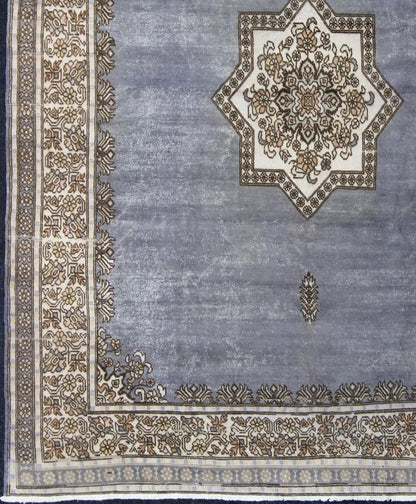 Elegant Vintage Moroccan Rug in Blue, Grayish - Blue Traditional Medallion Design Grayish - blue traditional Medallion design Moroccan rug. Keivan Woven Arts / rug 13 - 0607 / country of origin / type: Morocco / Tribal, circa 1960 This Moroccan... - Keivan Woven Arts13 - 0607 - 4306Rug