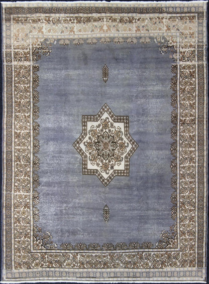 Elegant Vintage Moroccan Rug in Blue, Grayish - Blue Traditional Medallion Design Grayish - blue traditional Medallion design Moroccan rug. Keivan Woven Arts / rug 13 - 0607 / country of origin / type: Morocco / Tribal, circa 1960 This Moroccan... - Keivan Woven Arts13 - 0607 - 4306Rug