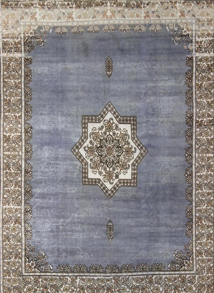 Elegant Vintage Moroccan Rug in Blue, Grayish - Blue Traditional Medallion Design Grayish - blue traditional Medallion design Moroccan rug. Keivan Woven Arts / rug 13 - 0607 / country of origin / type: Morocco / Tribal, circa 1960 This Moroccan... - Keivan Woven Arts13 - 0607 - 4306Rug